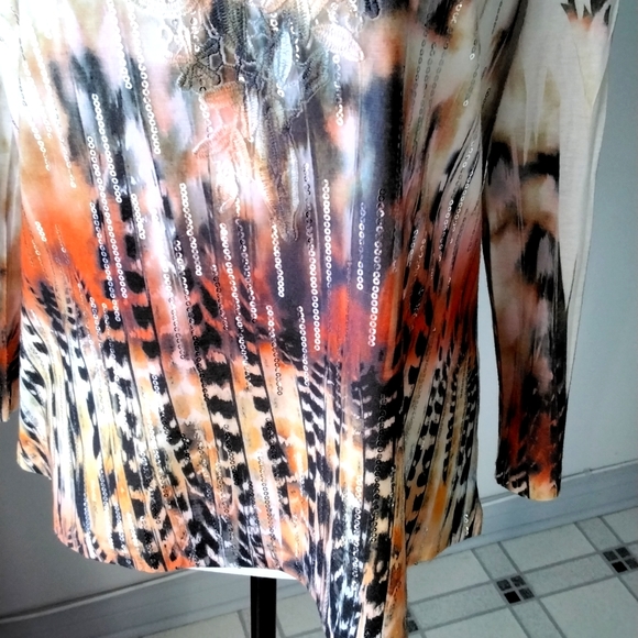 Multi-coloured sequined blouse, medium - Picture 6 of 9